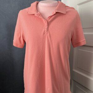 Croft and Barrow Women's Polo Shirt Size L Coral
